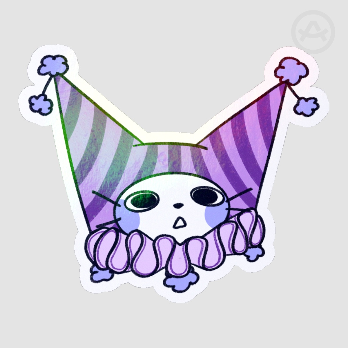 Cotton Clown Cat Holo Sticker