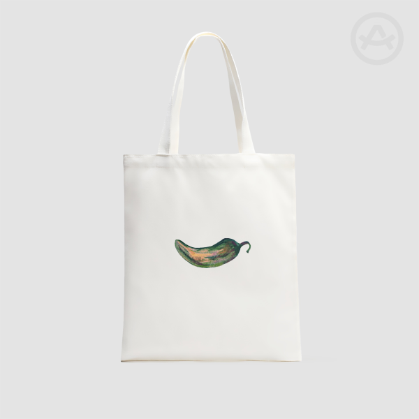 Hot Jalapeño Vertical Part-print Canvas Tote Bag