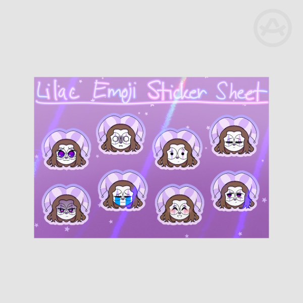 [OC] Lilac Emoji Sticker Sheet
