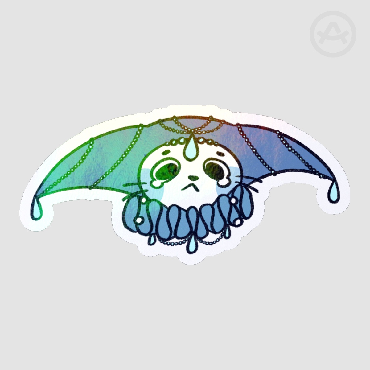 Tears Clown Cat Holo Sticker