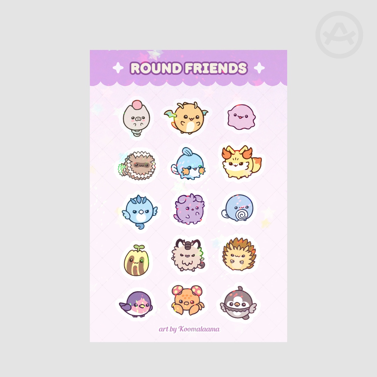 Round Friends sticker sheet A