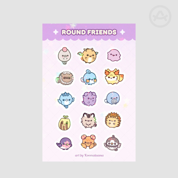 Round Friends sticker sheet A
