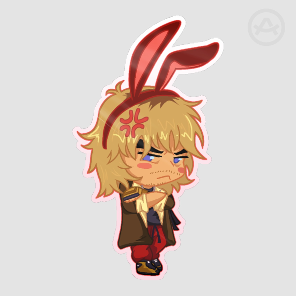 SF6 Grumpy Bunny Ken Sticker