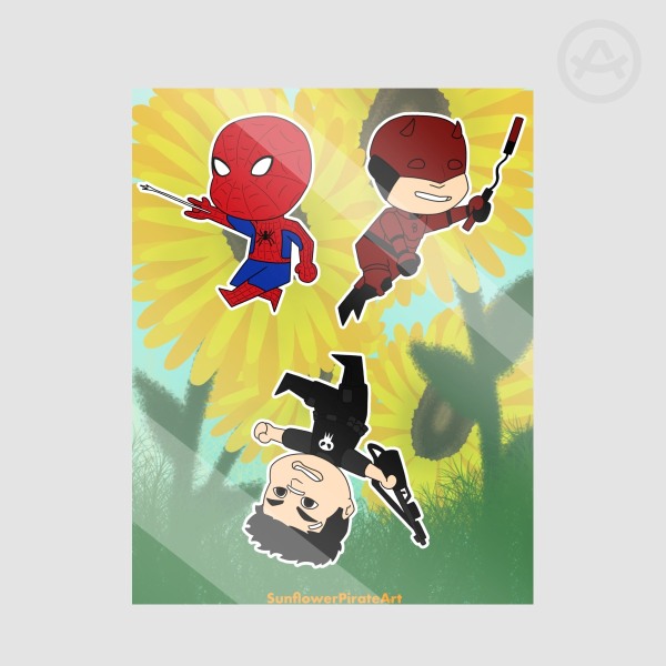 Frank and his red acrobats Stickers Sheet