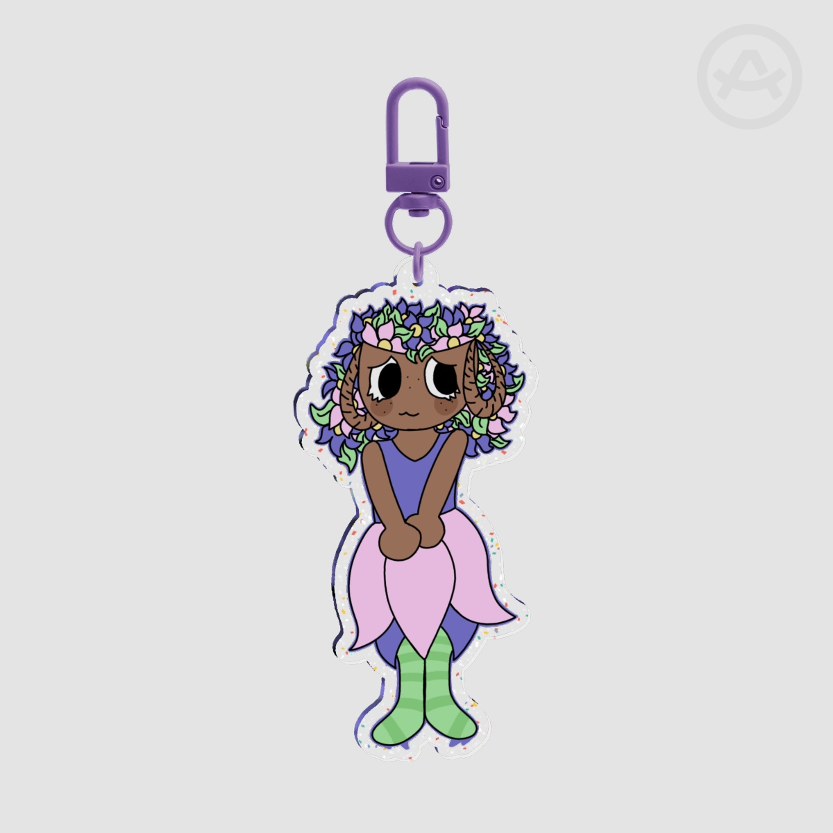 Bassie glitter keychain