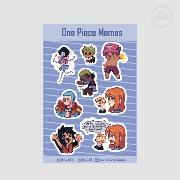 One Piece Memes Stickersheet