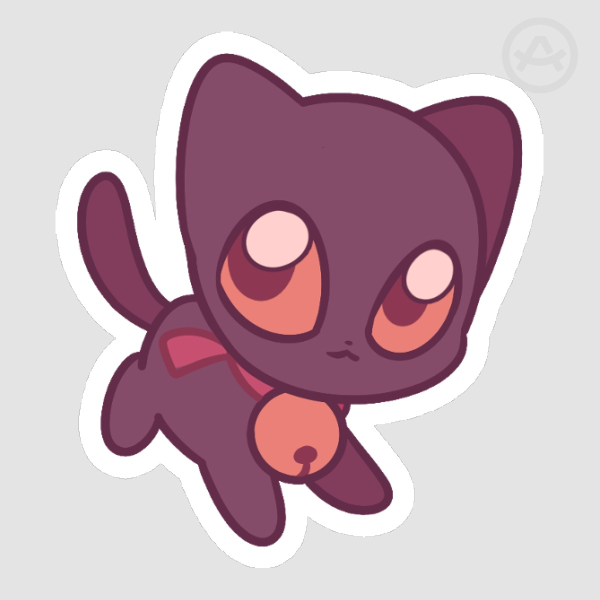 FFXIV Black Coeurl Kitten Matte Sticker