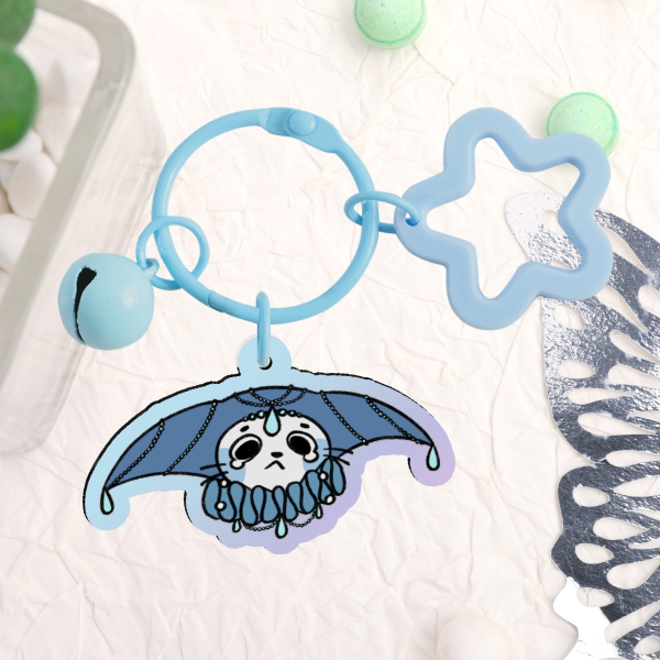 Tears Clown Cat Acrylic Keychain