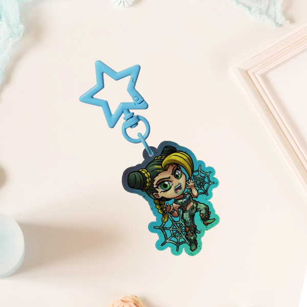 Jolyne Cujoh Acrylic+Glitter Keychain
