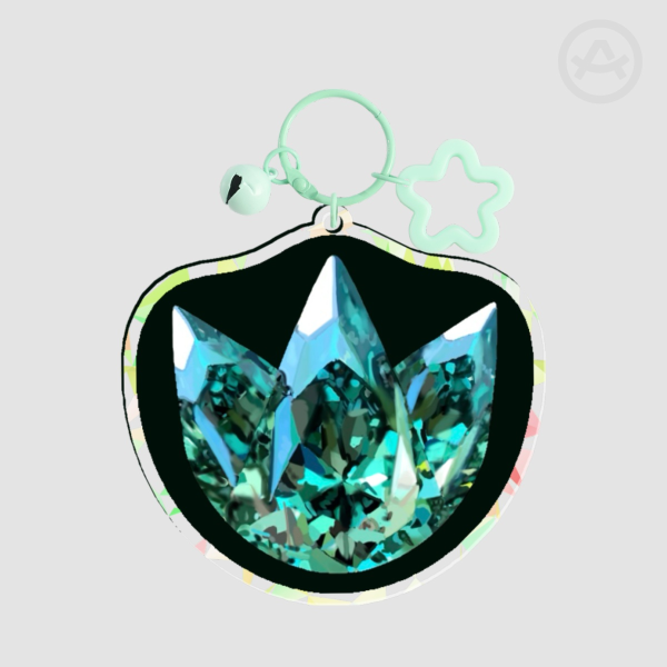 Aloe Gemstone - Broken Glass Acrylic Keychain by CJ Aloe Art