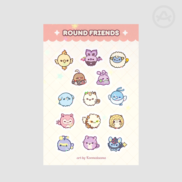 Round Friends sticker sheet C