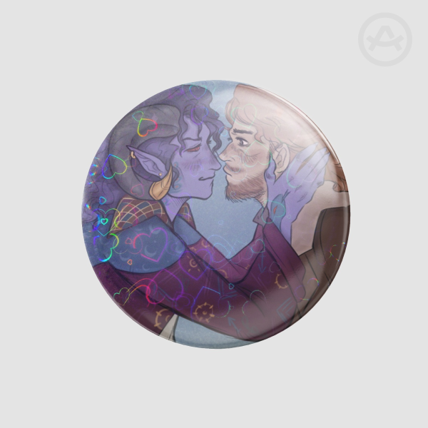 Widomauk button pin - caleb x molly