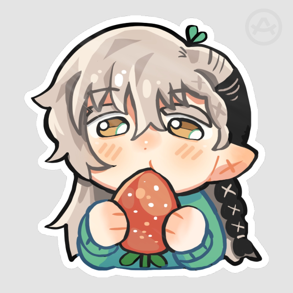 One singular strawberry Sticker