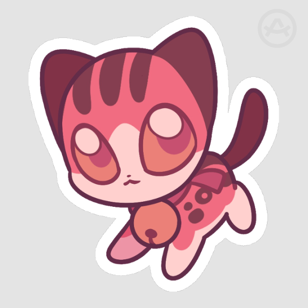 FFXIV Coeurl Kitten Matte Sticker