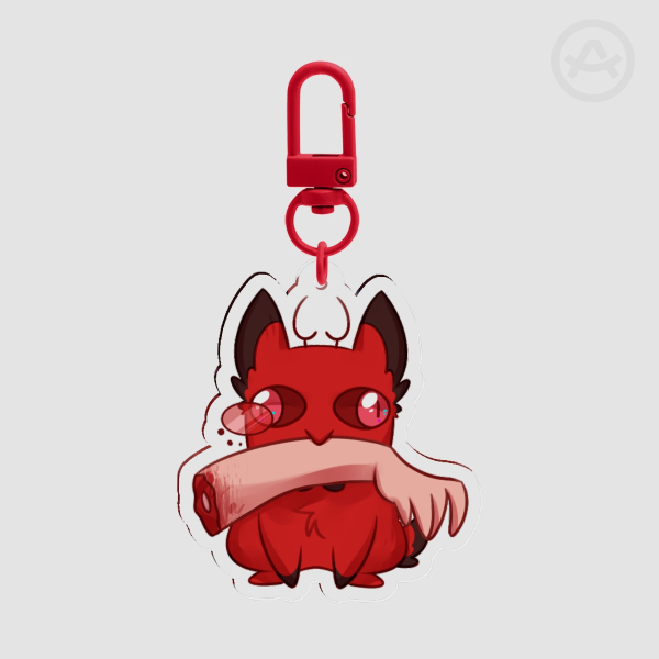 Cursed Cat Alastor gifting you an arm Keychain