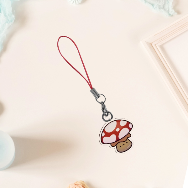 Red Mushroom Phone/Key Acrylic Keychains