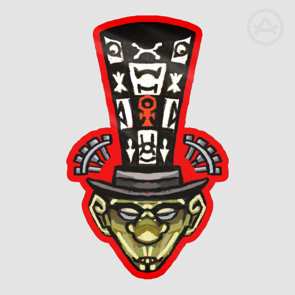 Mad Hatter Red Edge Sticker