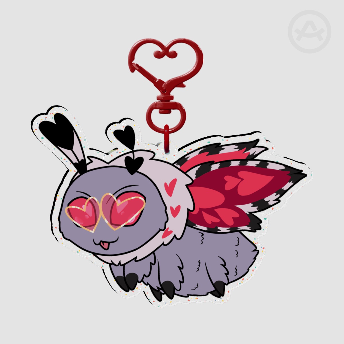 Valentino Moth Glitter Keychain