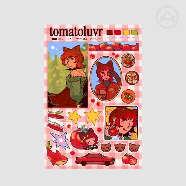 tomatoluvr sticker sheet