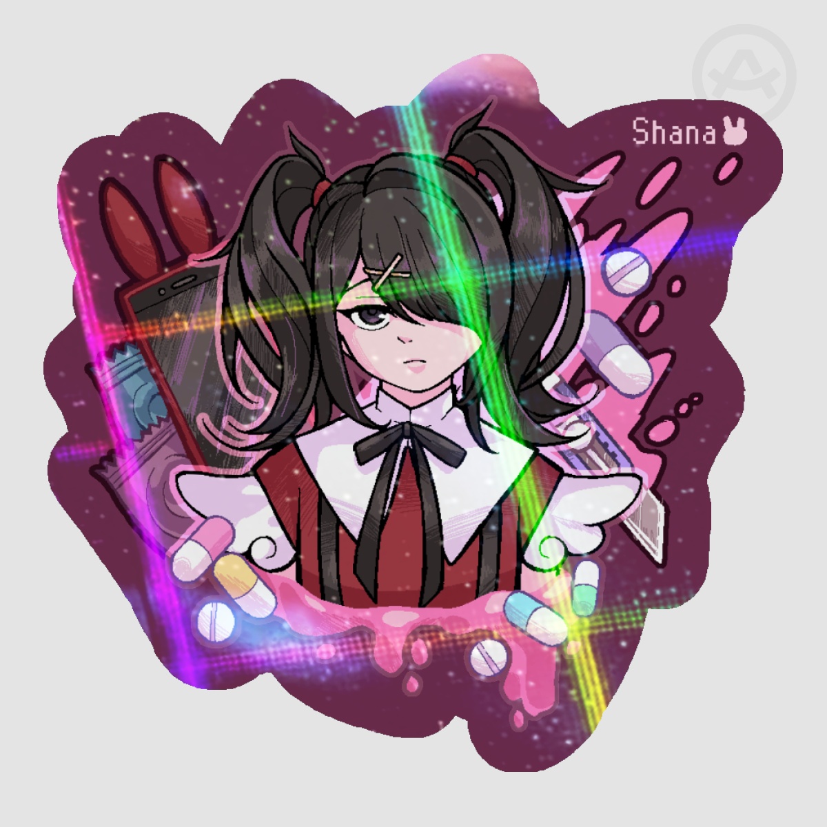 Needy Streamer Overload Ame Holo Sticker