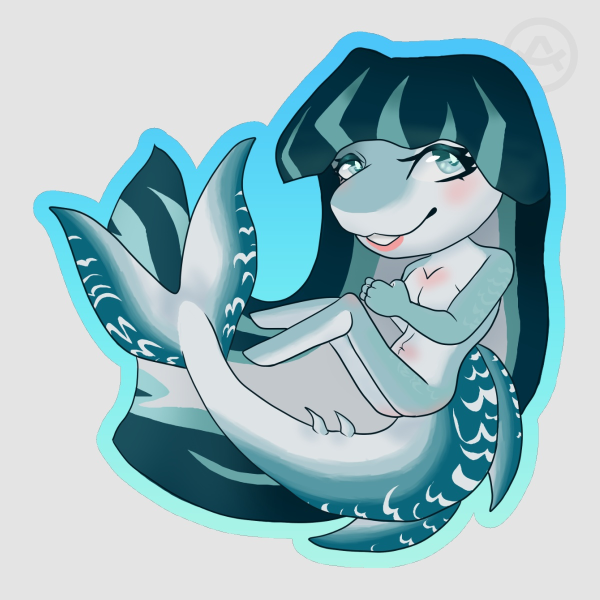 Malana Shark Anthro Die Cut Sticker