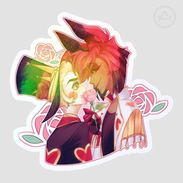 RadioApple Valentines Day Sticker Rainbow Hologram