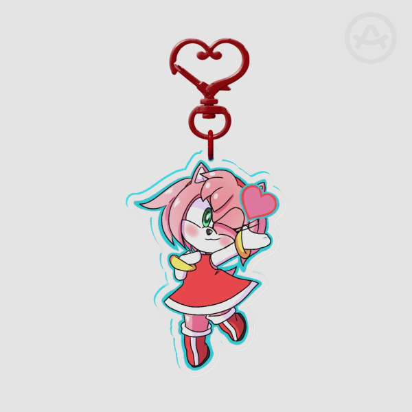 Amy Rose Acrylic Ketchain