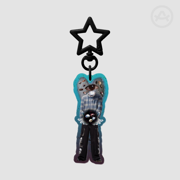 Biblically acurate angel - Weirdcore - Colored Edge Acrylic Keychain