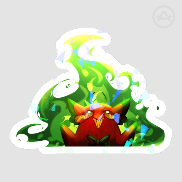 Cursed Cat Alastor setting everything on Fire Sticker