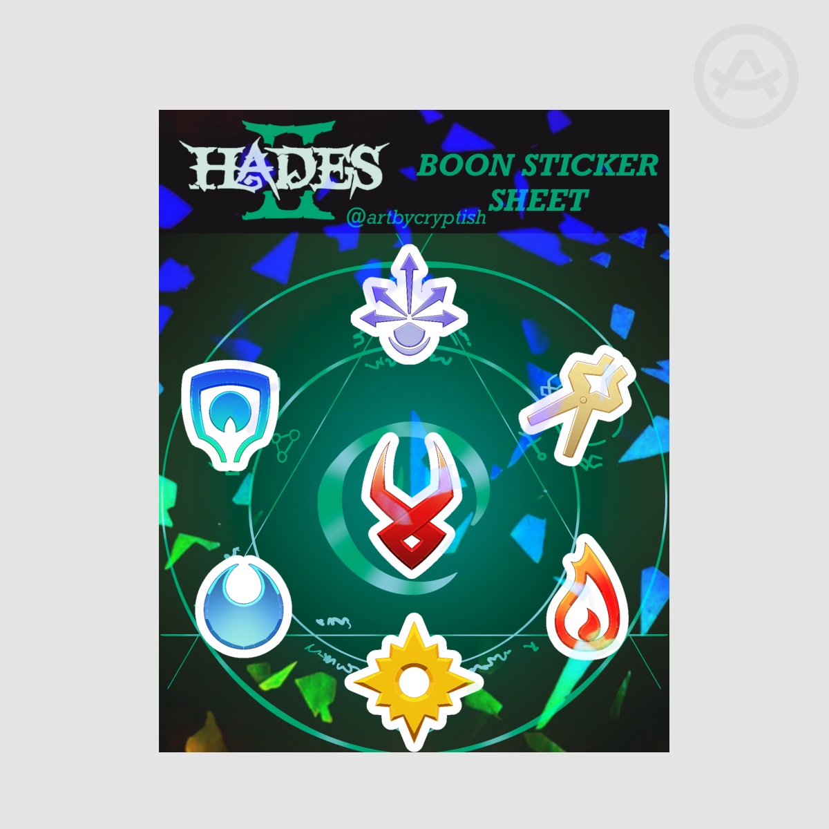 Hades 2 Coated Paper Stickers Sheet
