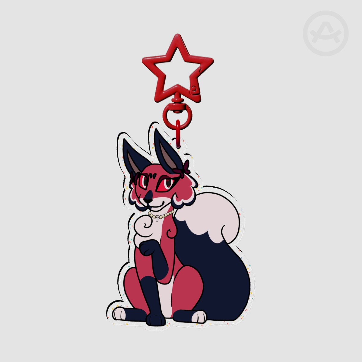 Velvette Fox Glitter Keychain