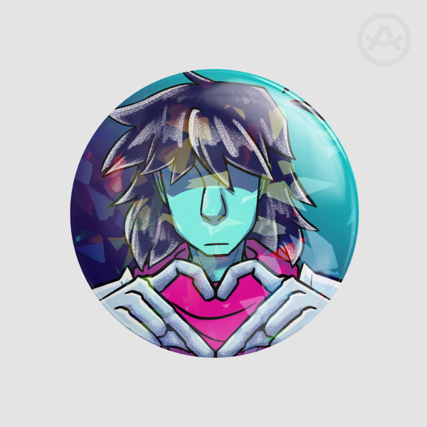 Kris Broken Glass Button Pin