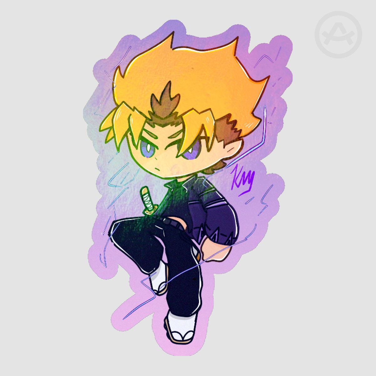 Zenshiro Battle Pose Sticker (Holo)