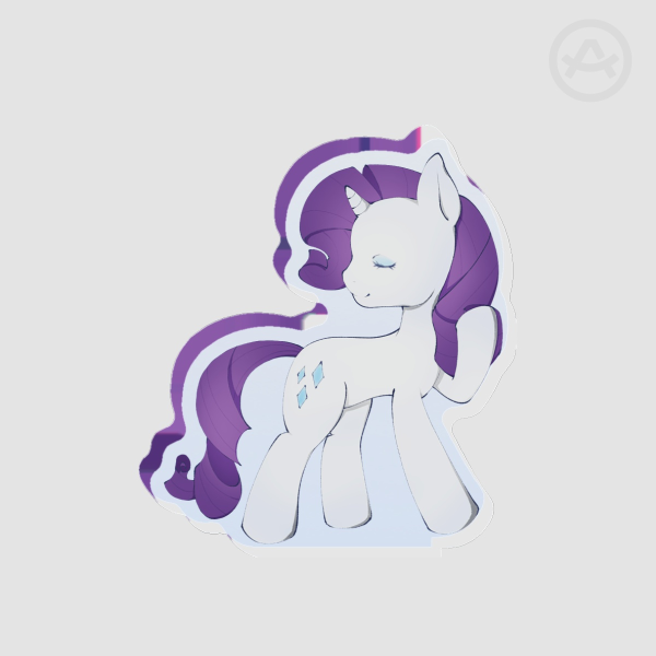 Rarity My Little Pony Thick Acrylic Standee