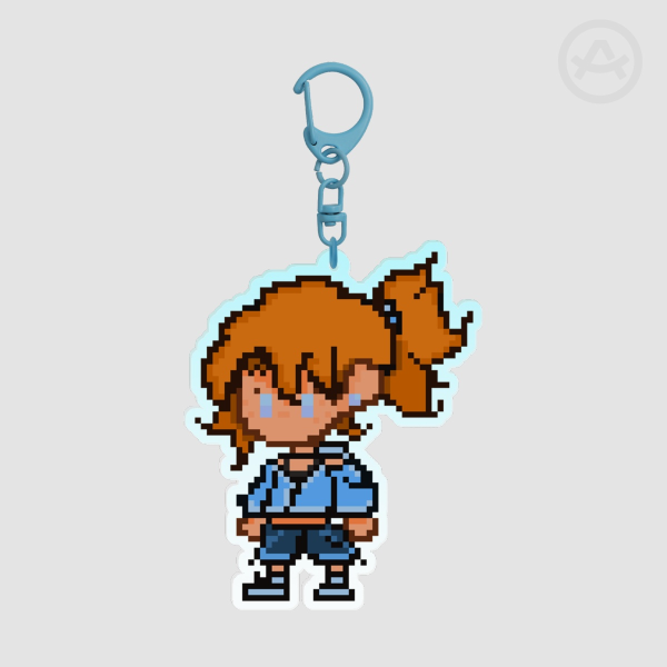 Mitsuko 8- Bit Sprite Blue Keychain