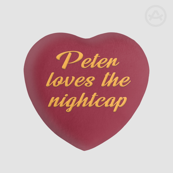 Peter loves the nightcap - Plush Badge