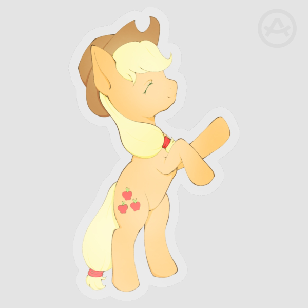 Apple Jack My Little Pony Clear Vinyl Die-Cut Sticker