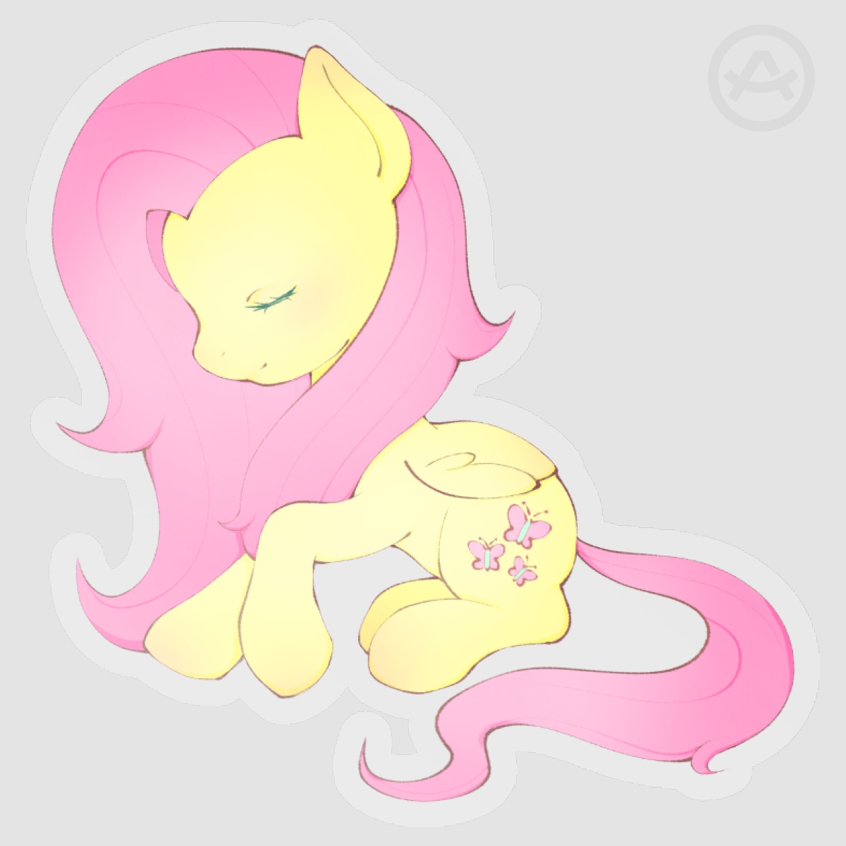 Fluttershy My Little Pony Clear Vinyl Die-Cut Sticker