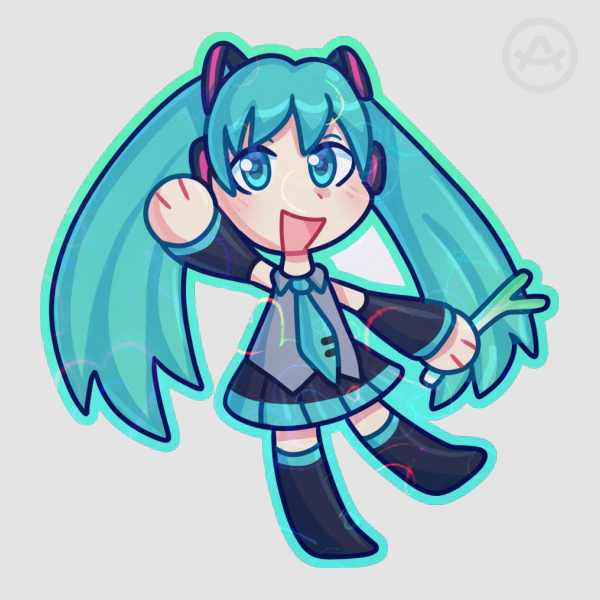 Miku Holo Heart Stickers