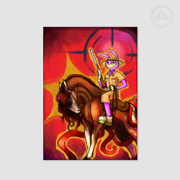 Jax on the horse Poster Printing