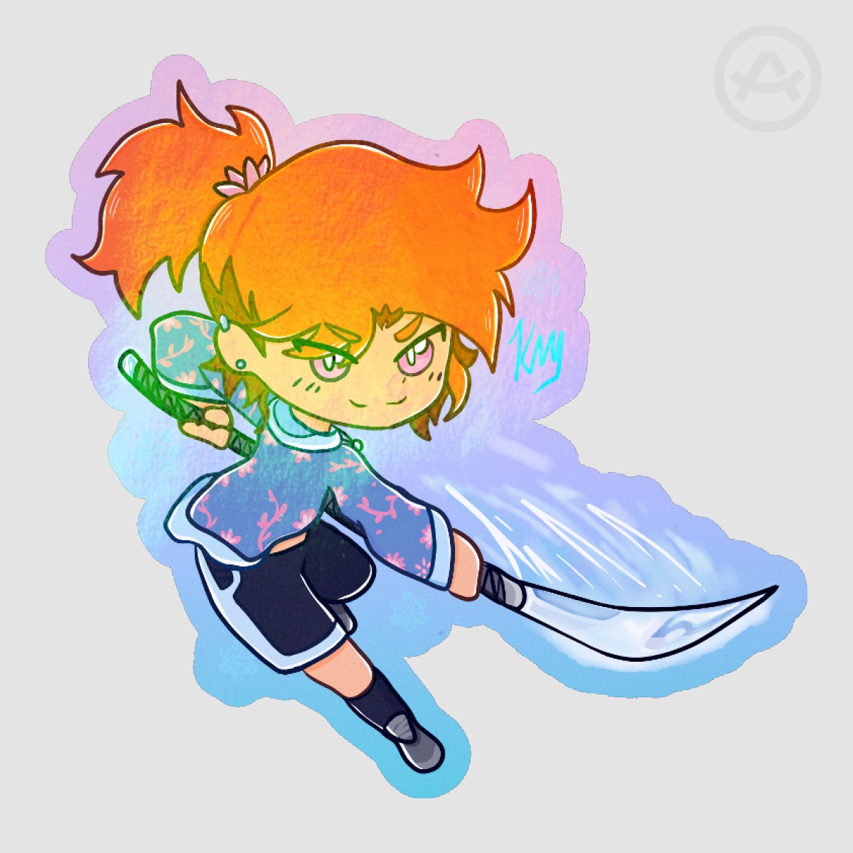 Mitsuko Battle Pose Sticker (Holo)