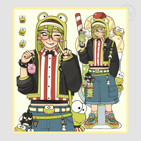 [ Sanrio ] Keroppi Sticker - Full Illus.