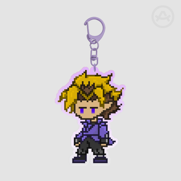 Zenshiro 8- Bit Sprite Purple Keychain