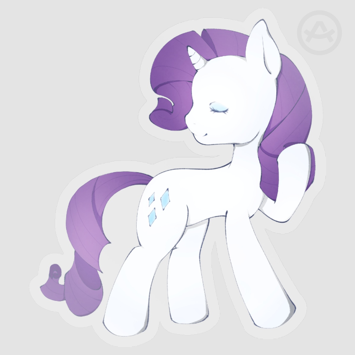 Rarity My Little Pony Clear Vinyl Die-Cut Sticker