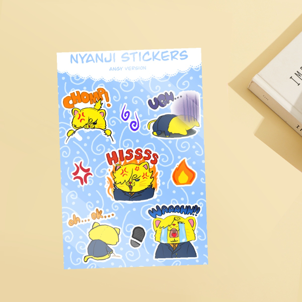 Nyanji Angy Paper Stickers Sheet