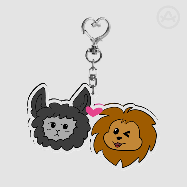 Dan and Phil lion llama keychain