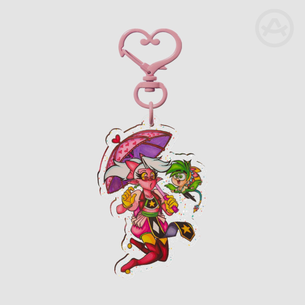 Marzy and Cosmocoatl Glitter Acrylic Keychains