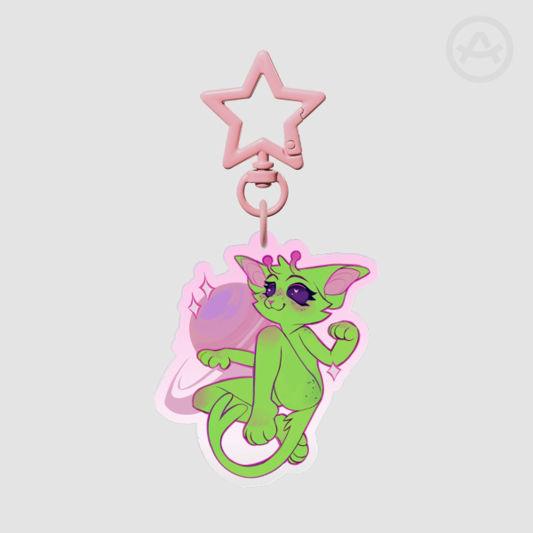 Alien cat keychain