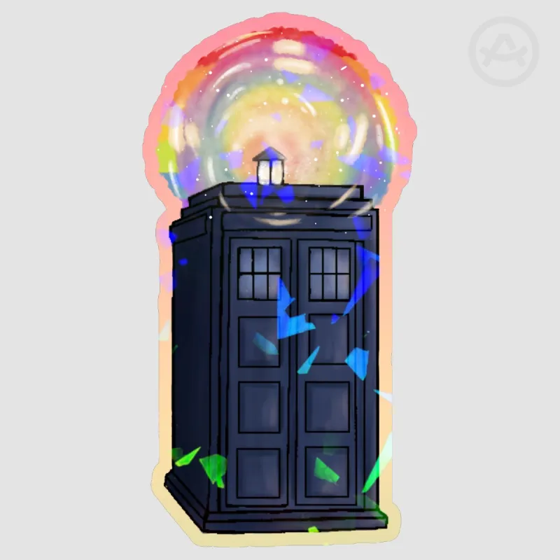 Rainbow Pride Tardis - Doctor Who Vinyl Sticker by Squidboy - ACGGOODS