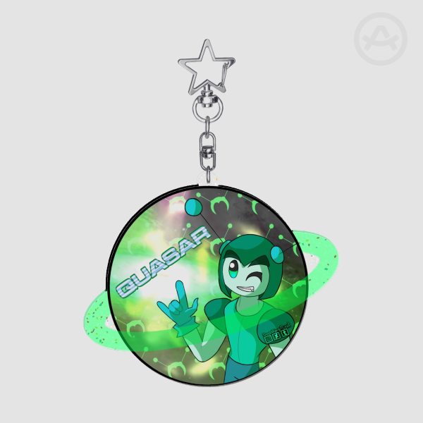 Quasar (Nebula & Quasar) Glitter Bleed Acrylic Keychain
